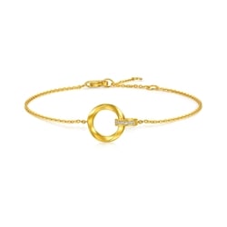 足金鑲嵌鑽石手鍊