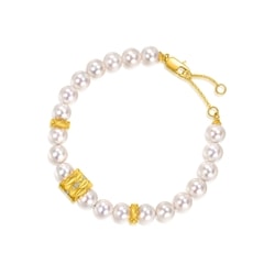 999 Gold Pearl Diamond Bracelet