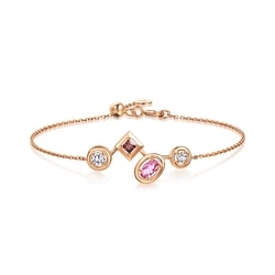 「Form「形」」18K玫瑰金粉紅碧璽手鍊