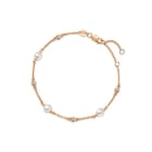 18K Rose Gold Pearl Diamond Bracelet