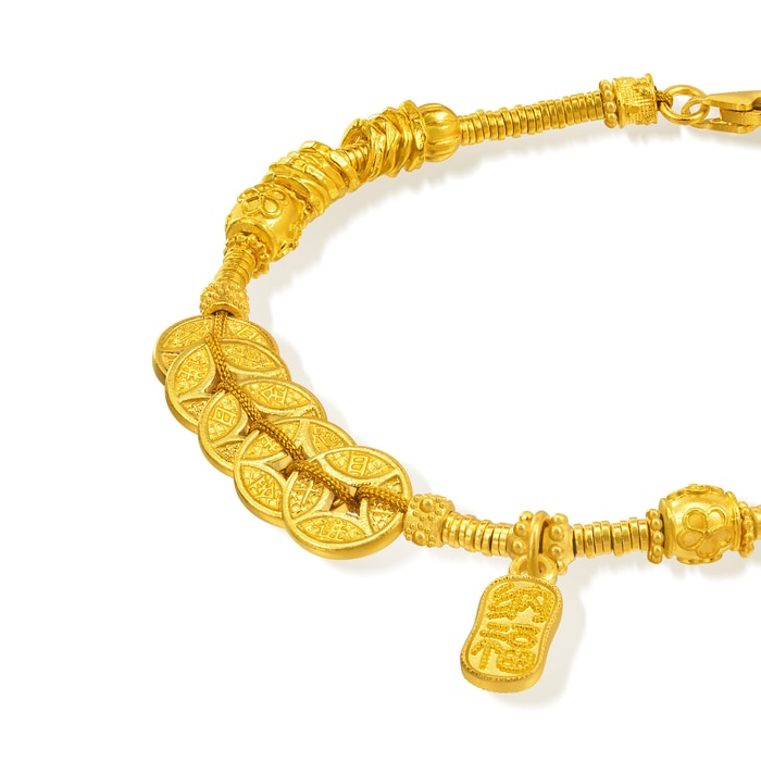Solid Gold Bracelet | Chow Sang Sang Jewellery | Cultural Blessings | 95773B - 4
