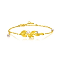'Taffy' 999.9 Gold Pearl Diamond Bracelet