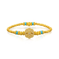 「東方古祖」999.9黃金鑲嵌鑽石曼陀羅手鍊