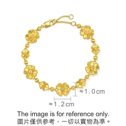 999 Gold  Diamond FourLeaf Clover Bracelet