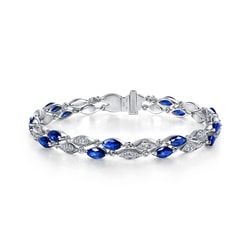 18K白色黃金藍寶石手鍊