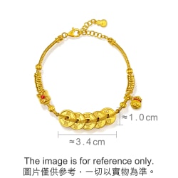 9999 Gold Five Emperor Coins Bracelet