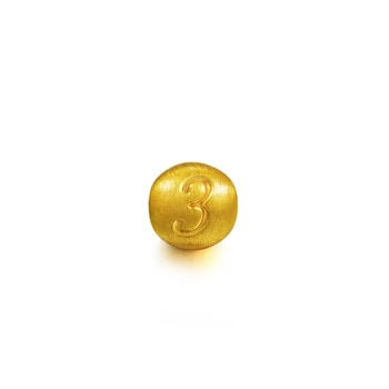 'Numerics' 999 Gold '3' Charm