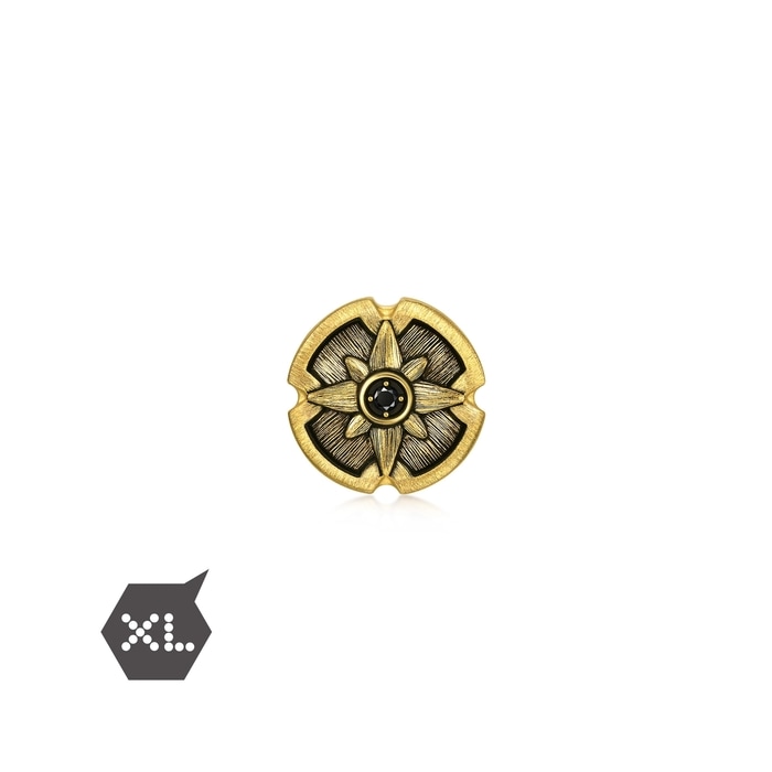 'Noir' 999 Gold Black Diamond Nautical Star Charm