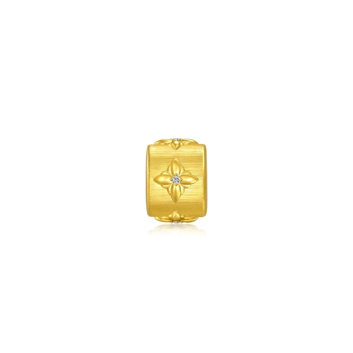 999 Gold Diamond Charm
