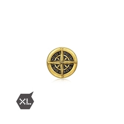 'Noir' 999 Gold Black Diamond Nautical Star Charm