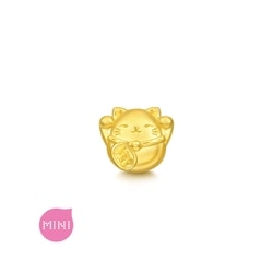 'Blessings' 999 Gold Lucky Cat Charm