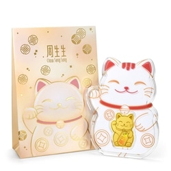 「祈願篇」999.9黃金招財貓金片