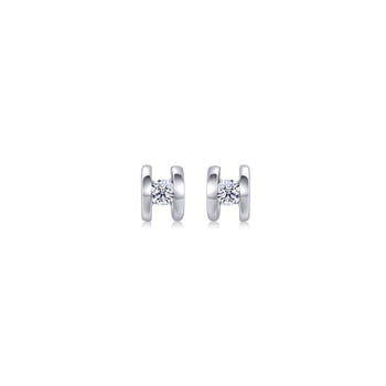 Daily Luxe 18K White Gold Diamond Earrings