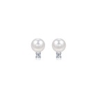 Basic' 18K White Gold Akoya Pearl Earrings