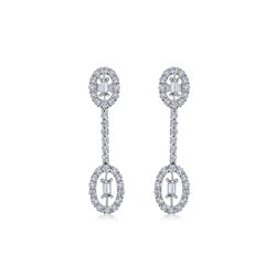 18K白色黃金鑽石耳環