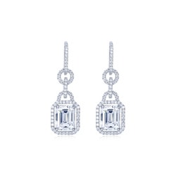 18K白色黃金鑽石耳環