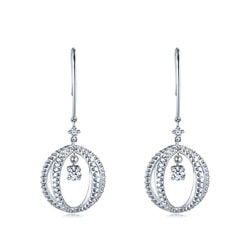 18K白色黃金鑽石耳環