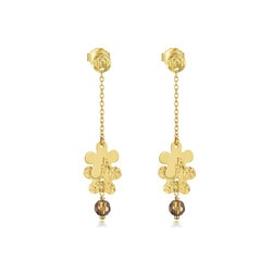 18K Gold Smoky Quartz Earrings