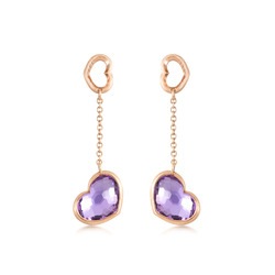 18K Gold Amethyst Earrings