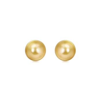 18K White Gold Golden South Sea Pearl Earrings