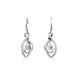 「都會之頌」18K白色黃金耳環