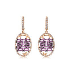 'Wishes' 18K Red & Black Gold Pink Sapphire Earrings