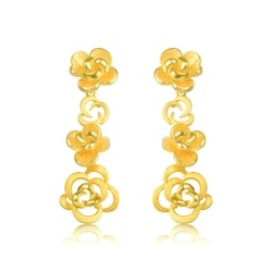 'Floral' 999.9 Gold Earrings