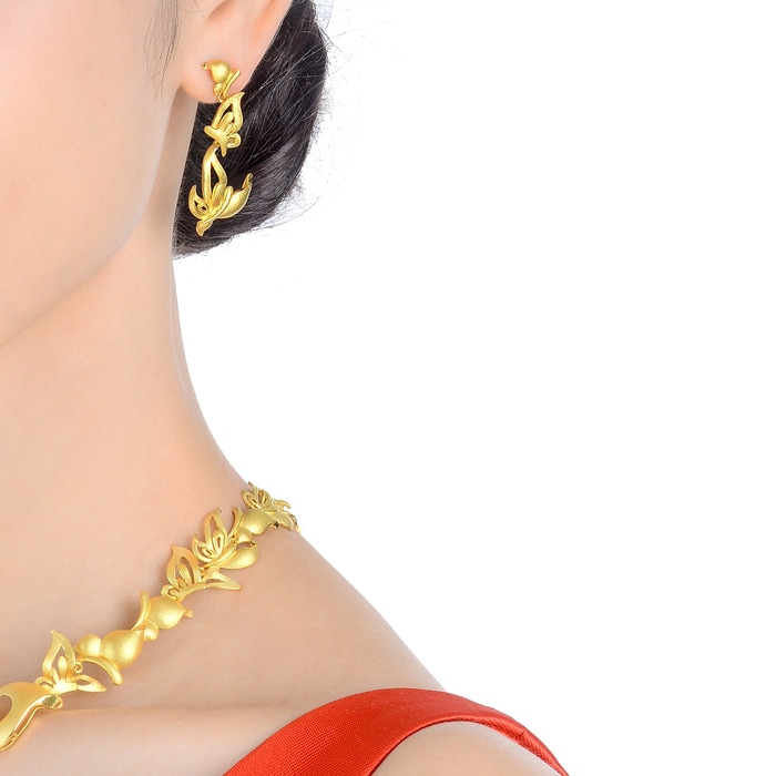 999.9黃金 耳環 | 周生生珠寶 | 生生有囍 | 84401E - 2