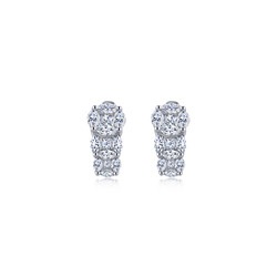 「永恆之頌」18K白色黃金鑽石耳環