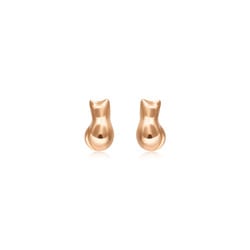 18K Red Gold Cats Earrings