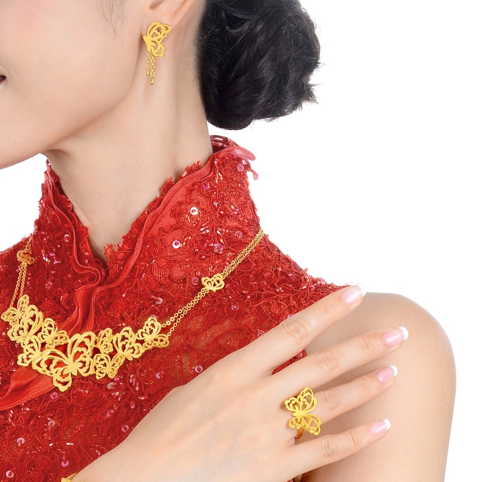 999.9黃金 耳環 | 周生生珠寶 | 生生有囍 | 86590E - 3