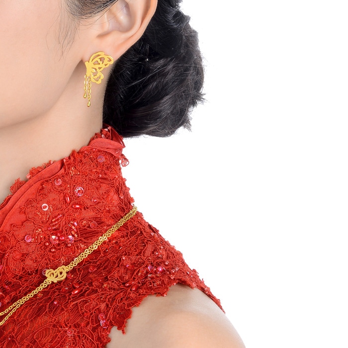 999.9黃金 耳環 | 周生生珠寶 | 生生有囍 | 86590E - 2