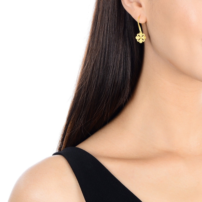 [Golden dew] 韓国☆18K Gold☆Kaiduo Earring Golden dew] 韓国☆18K Gold☆Tiamo 3 Hoop Earrings (GOLDEN
