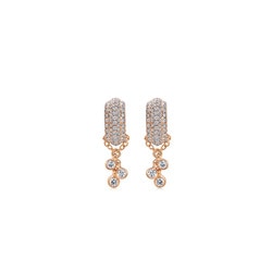 18K玫瑰金鑽石耳環