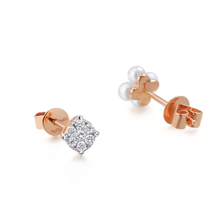 18K白色黄金及玫瑰金 耳環 | 周生生珠寶 | Daily Luxe | 88294E - 5