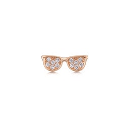'Ear Play' 18K Red Gold Diamond Sunglasses Single Earring