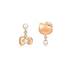 Hello Kitty' 18K Red Gold Akoya Pearl Mismatched Earrings