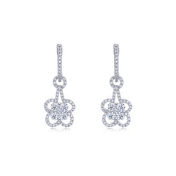 18K白色黃金鑽石耳環