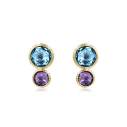 「Jaipur」18K黃色黃金托帕石耳環