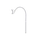 950 Platinum Moon Single Earring