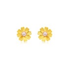 Blossom' 999.9 Gold Pearl Earrings
