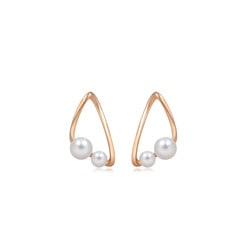 'Petite' 18K Rose Gold Akoya Pearl Earrings