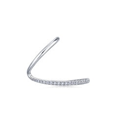 18K 白色黃金鑽石蝴蝶單耳環