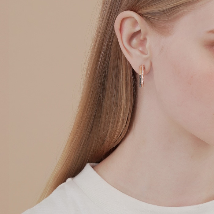 18K玫瑰金及黑色黄金 耳環 | 周生生珠寶 | 90470E - 2