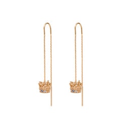 'The Art of Romance' 18K Rose Gold Sapphire Crown Earrings