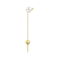 「Alessandra Dona」18K 黃色黃金南洋珍珠單耳環