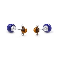 'Cosmos' 18K White Gold Lapis Lazuli Earrings