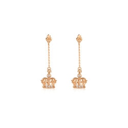 'The Art of Romance' 18K Red Gold Diamond Crown Earrings