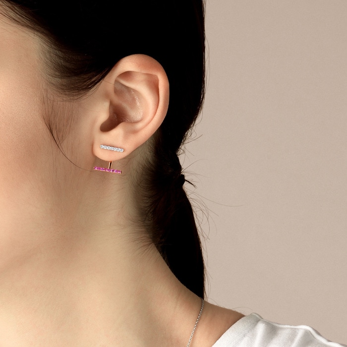 18K白色黄金及玫瑰金 耳環 | 周生生珠寶 | 90982E - 2