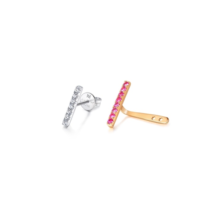 18K白色黄金及玫瑰金 耳環 | 周生生珠寶 | 90982E - 5